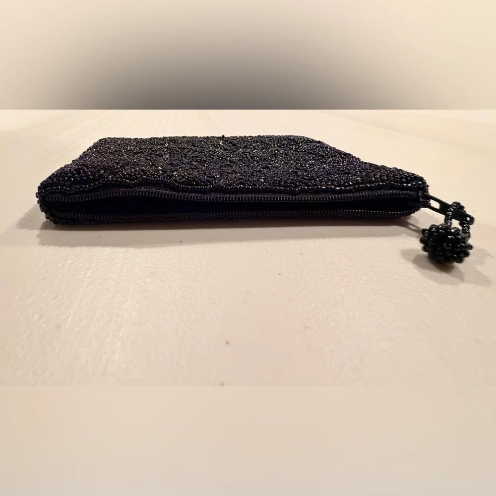 Women’s small beaded black bag